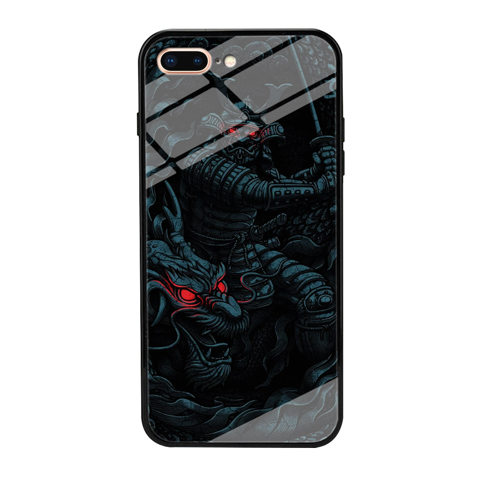 Samurai and Dragon iPhone 8 Plus Case-Phone Case-Tempered Glass Case-Altracase
