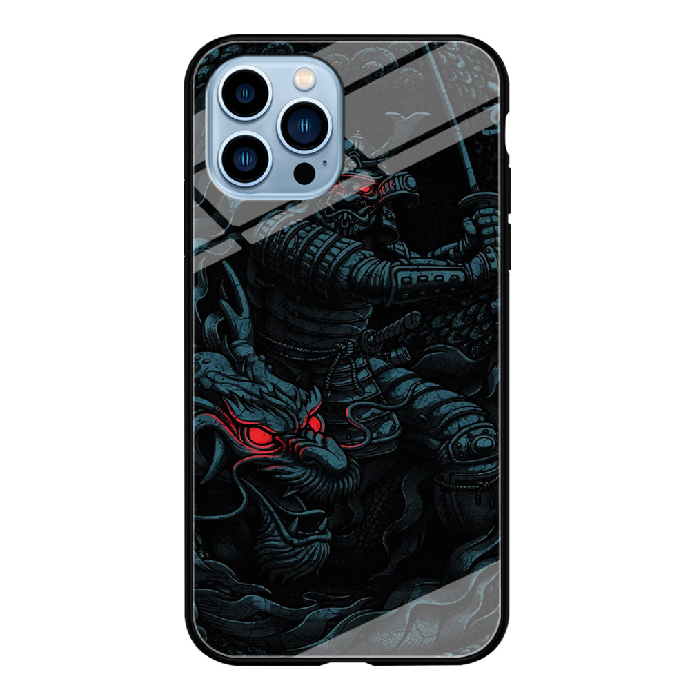 Samurai and Dragon iPhone 14 Pro Max Case-Phone Case-Tempered Glass Case-Altracase