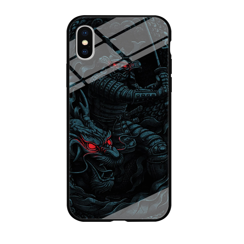 Samurai and Dragon iPhone Xs Case-Phone Case-Tempered Glass Case-Altracase