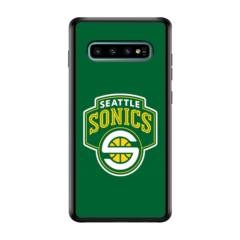 Seattle SuperSonics Logo Samsung Galaxy S10 Case-Phone Case-Rubber Black (2D Case)-Altracase
