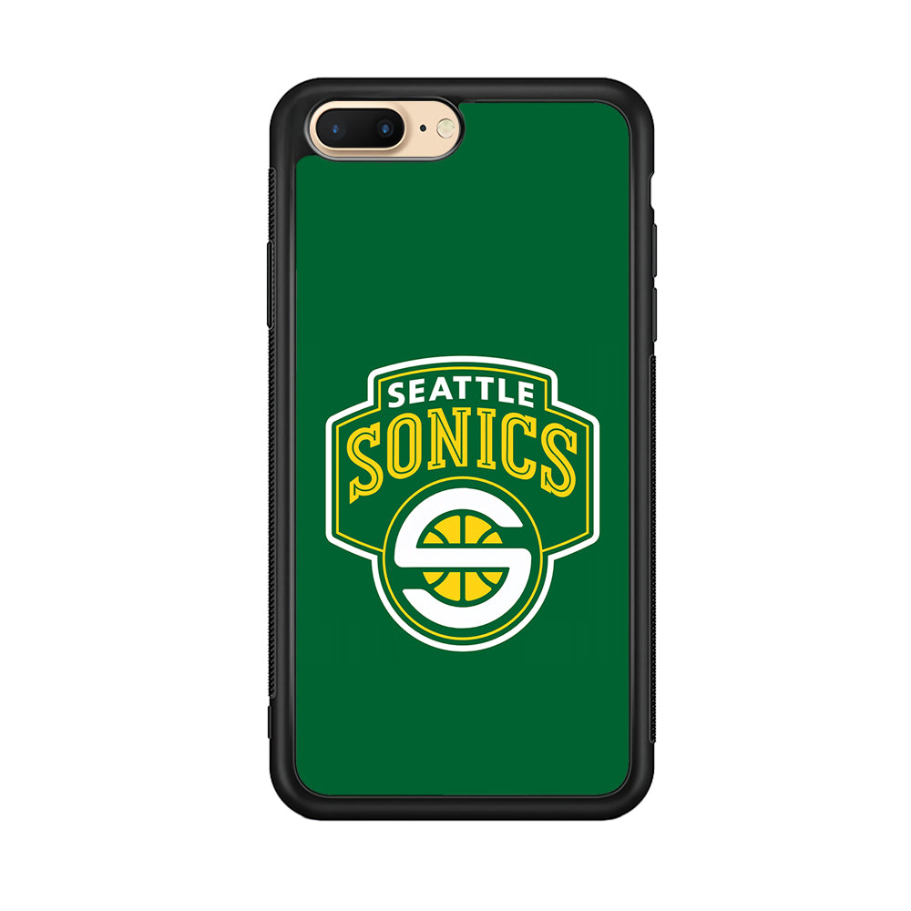 Seattle SuperSonics Logo iPhone 8 Plus Case-Phone Case-Rubber Black (2D Case)-Altracase