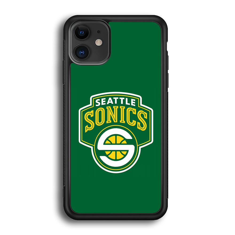 Seattle SuperSonics Logo iPhone 12 Mini Case-Phone Case-Rubber Black (2D Case)-Altracase