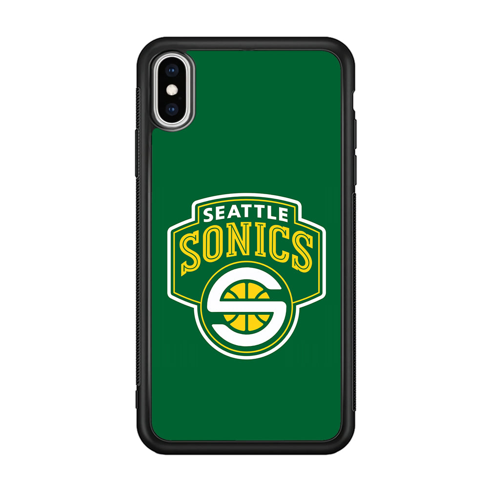 Seattle SuperSonics Logo iPhone Xs Case-Phone Case-Rubber Black (2D Case)-Altracase