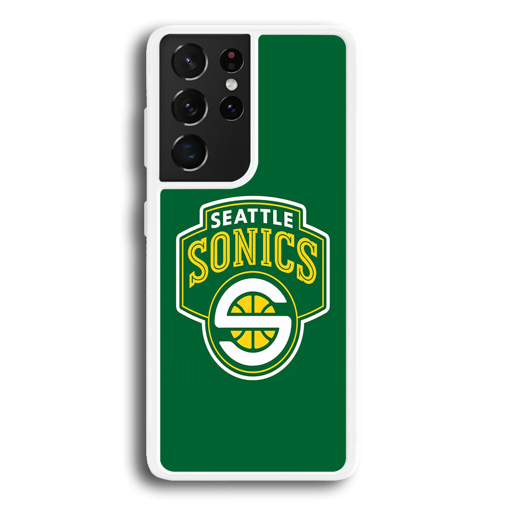 Seattle SuperSonics Logo Samsung Galaxy S21 Ultra Case-Phone Case-Rubber White (2D Case)-Altracase