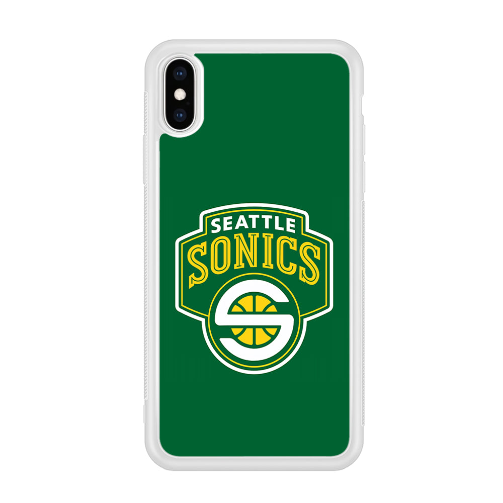 Seattle SuperSonics Logo iPhone Xs Case-Phone Case-Rubber White (2D Case)-Altracase