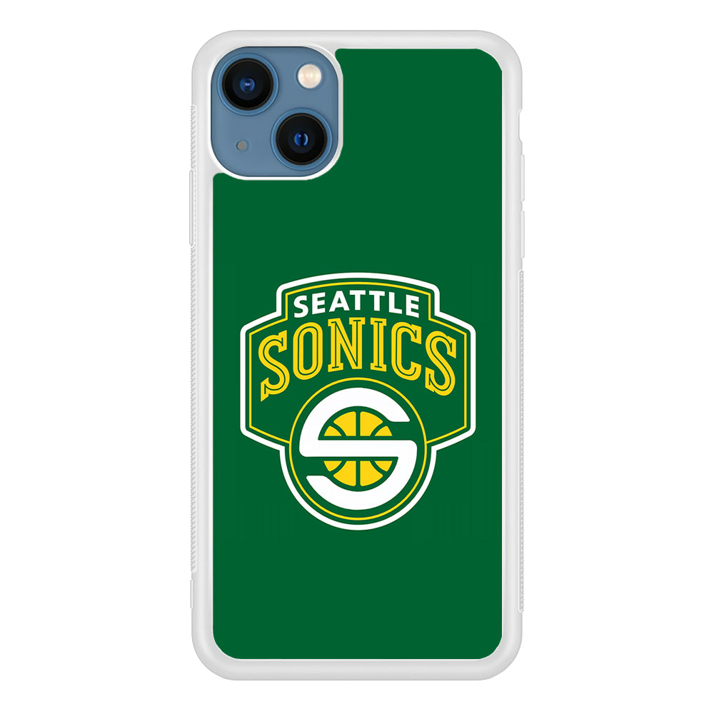 Seattle SuperSonics Logo iPhone 13 Mini Case-Phone Case-Rubber White (2D Case)-Altracase