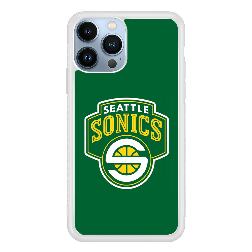 Seattle SuperSonics Logo iPhone 15 Pro Max Case-Phone Case-Rubber White (2D Case)-Altracase