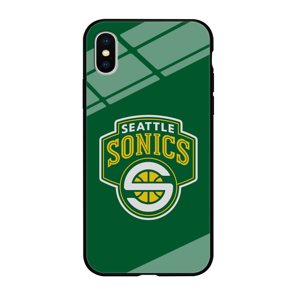 Seattle SuperSonics Logo iPhone X Case-Phone Case-Tempered Glass Case-Altracase