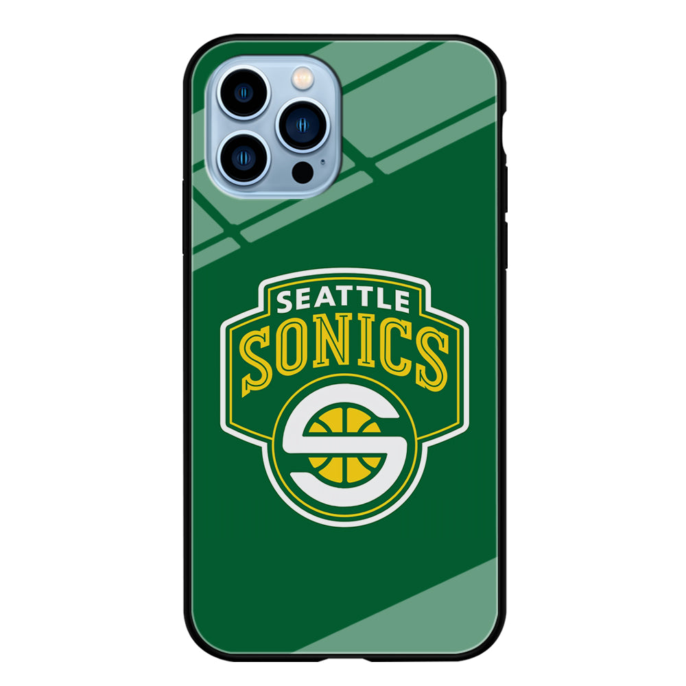 Seattle SuperSonics Logo iPhone 14 Pro Max Case-Phone Case-Tempered Glass Case-Altracase