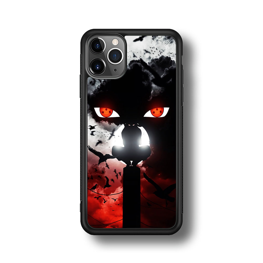 Sharingan Itachi Uchiha iPhone 11 Pro Max Case-Phone Case-Rubber Black (2D Case)-Altracase