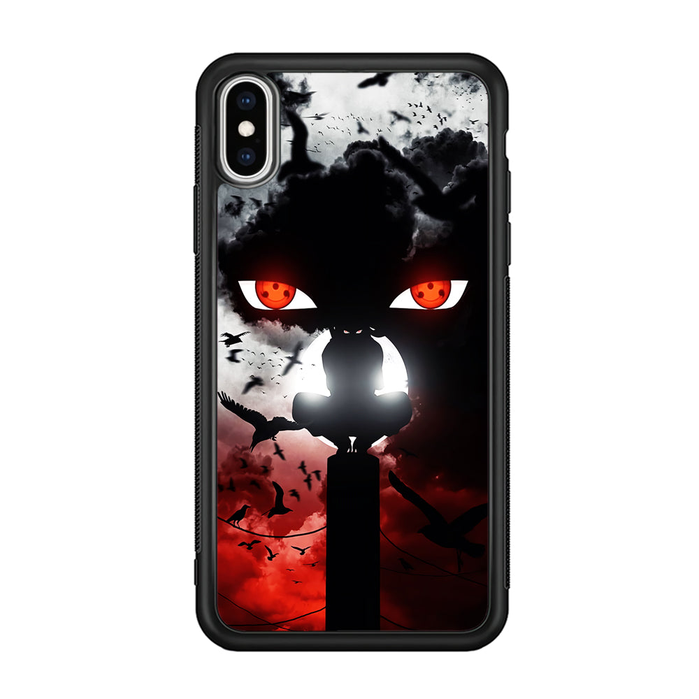 Sharingan Itachi Uchiha iPhone Xs Case-Phone Case-Rubber Black (2D Case)-Altracase