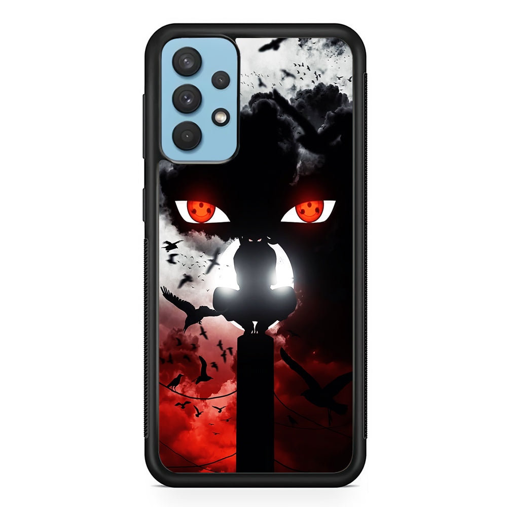Sharingan Itachi Uchiha Samsung Galaxy A32 Case-Phone Case-Rubber Black (2D Case)-Altracase