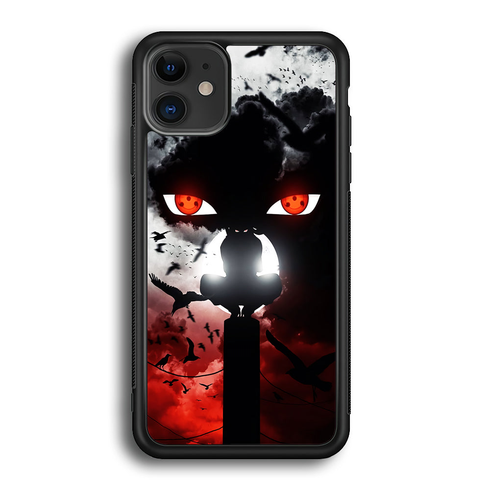 Sharingan Itachi Uchiha iPhone 12 Case-Phone Case-Rubber Black (2D Case)-Altracase