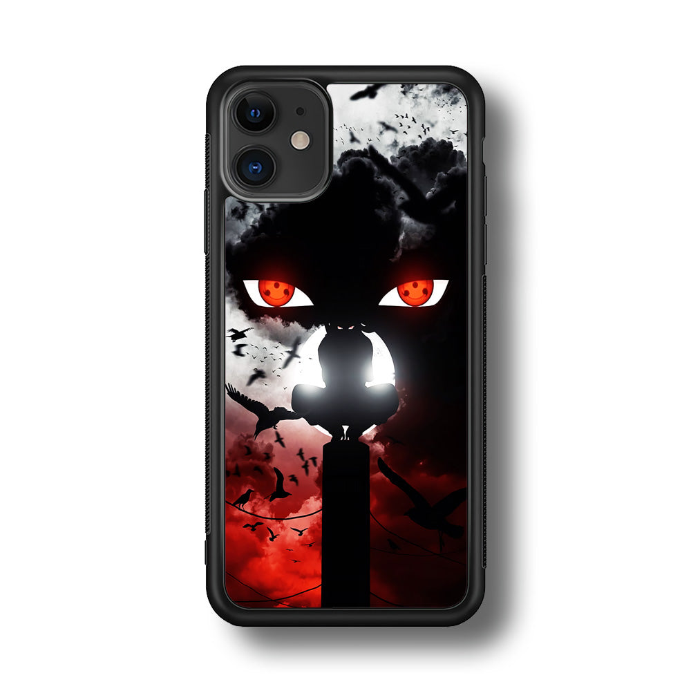 Sharingan Itachi Uchiha iPhone 11 Case-Phone Case-Rubber Black (2D Case)-Altracase