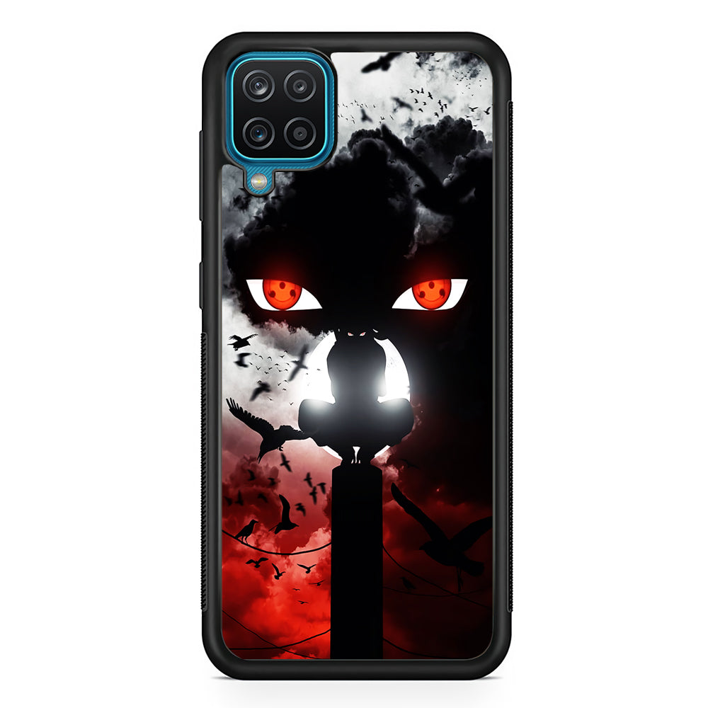 Sharingan Itachi Uchiha Samsung Galaxy A12 Case-Phone Case-Rubber Black (2D Case)-Altracase