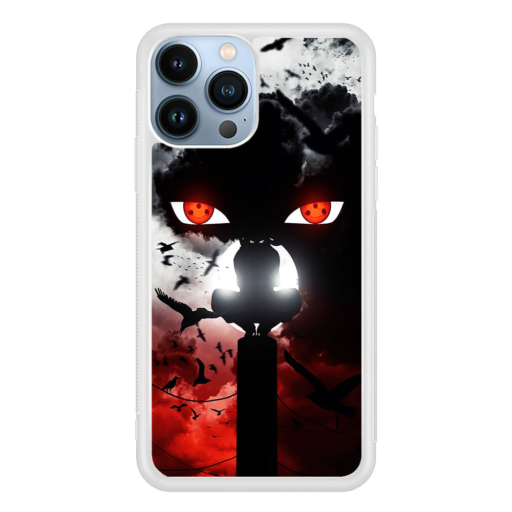 Sharingan Itachi Uchiha iPhone 13 Pro Max Case-Phone Case-Rubber White (2D Case)-Altracase