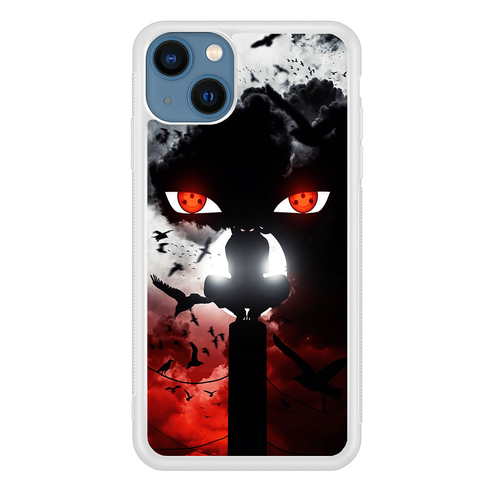 Sharingan Itachi Uchiha iPhone 13 Mini Case-Phone Case-Rubber White (2D Case)-Altracase