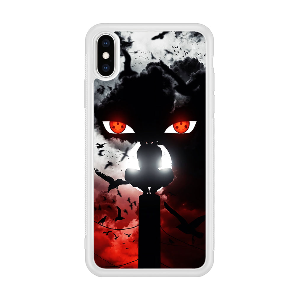 Sharingan Itachi Uchiha iPhone Xs Case-Phone Case-Rubber White (2D Case)-Altracase