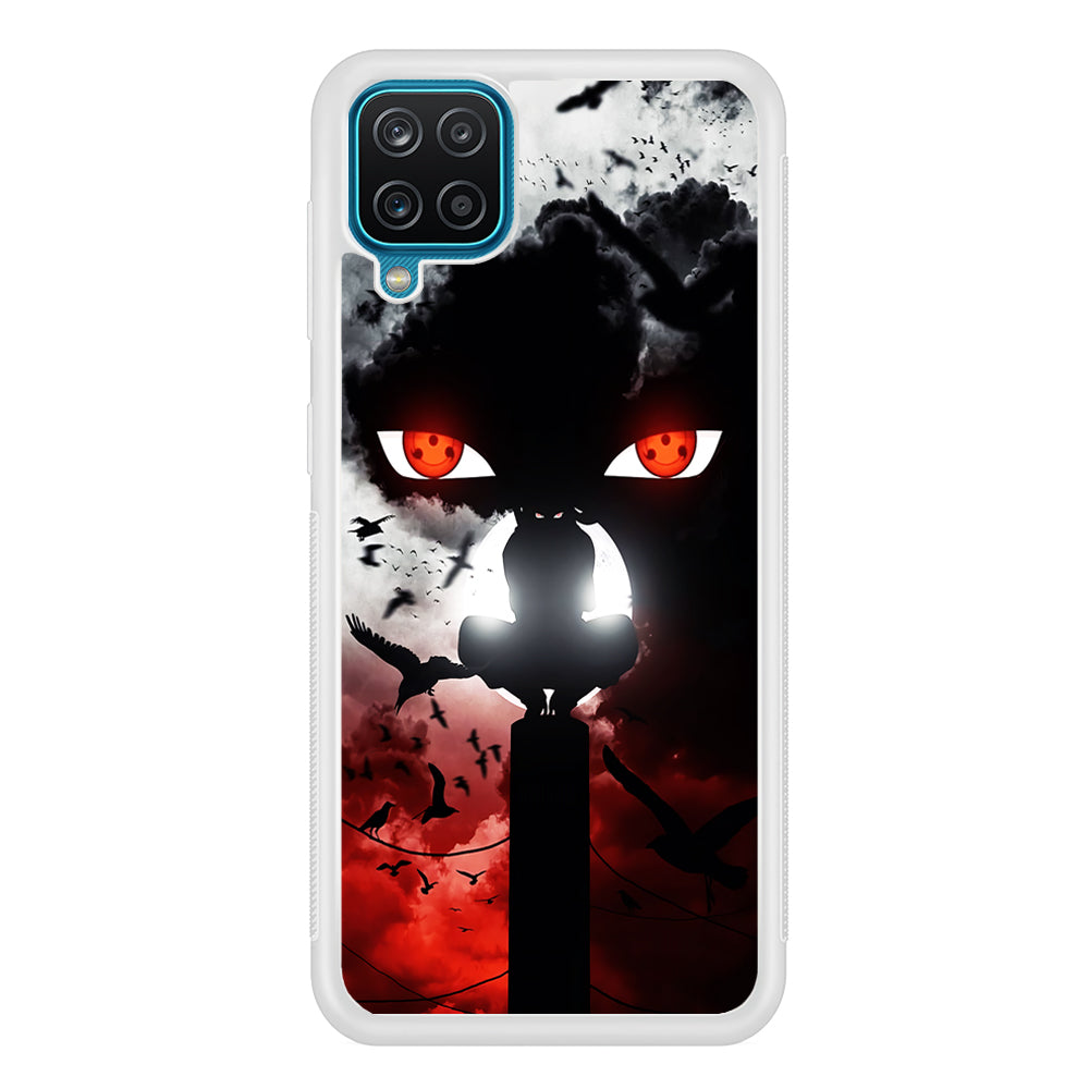Sharingan Itachi Uchiha Samsung Galaxy A12 Case-Phone Case-Rubber White (2D Case)-Altracase