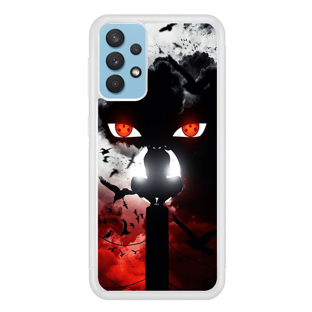 Sharingan Itachi Uchiha Samsung Galaxy A32 Case-Phone Case-Rubber White (2D Case)-Altracase
