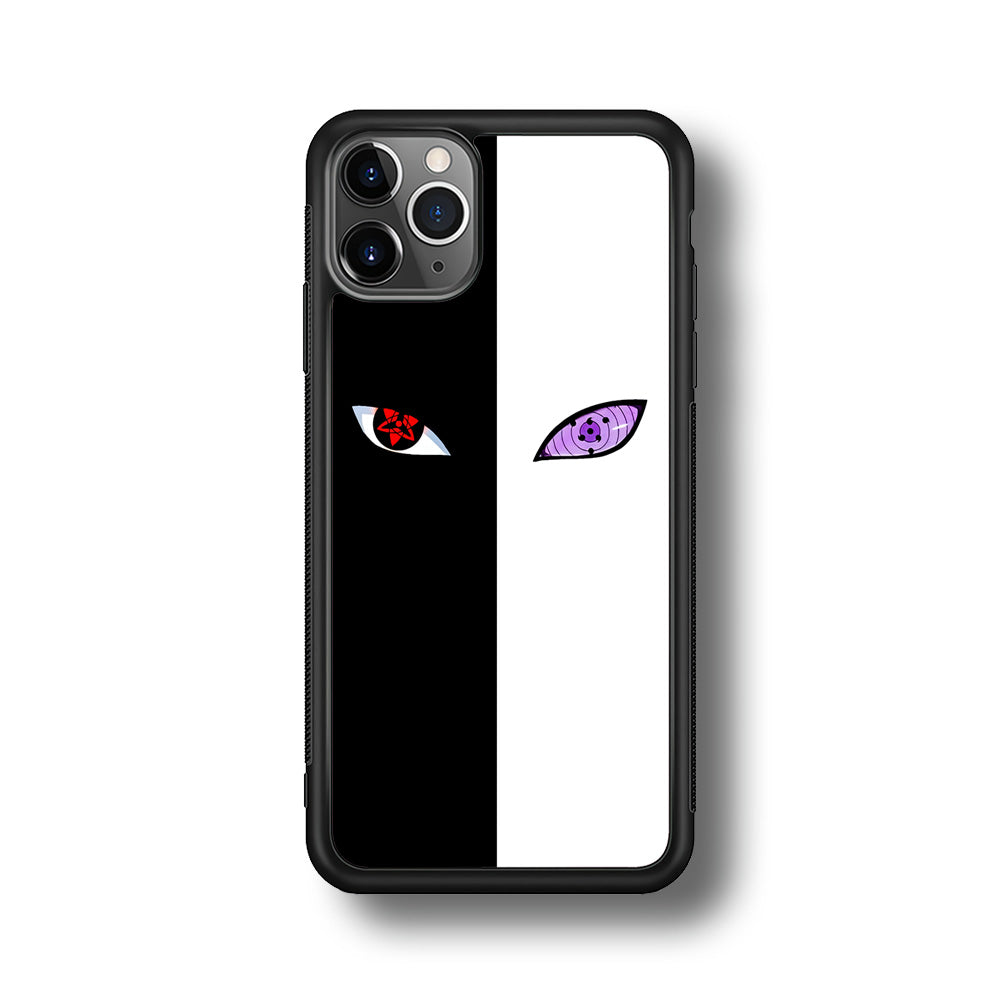Sharingan Rinnegan Black White iPhone 11 Pro Max Case-Phone Case-Rubber Black (2D Case)-Altracase