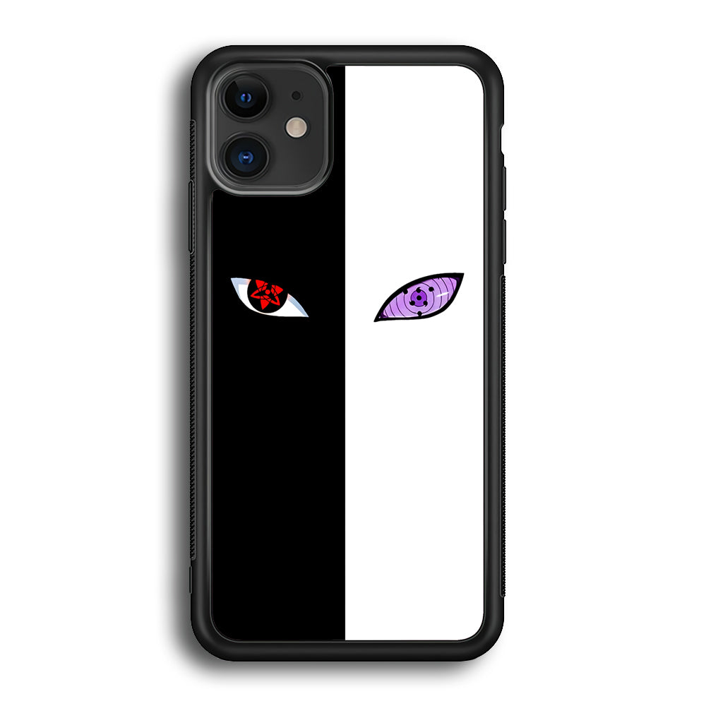 Sharingan Rinnegan Black White iPhone 12 Mini Case-Phone Case-Rubber Black (2D Case)-Altracase