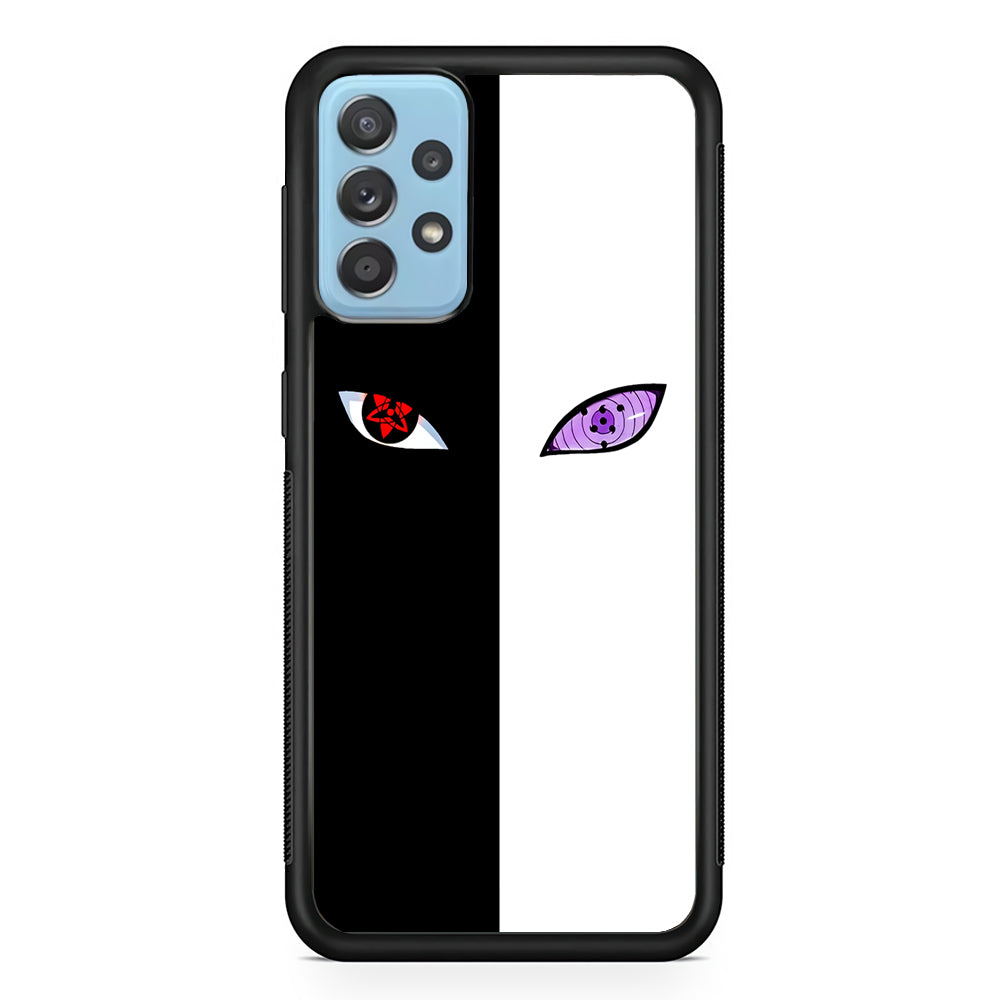 Sharingan Rinnegan Black White Samsung Galaxy A52 Case-Phone Case-Rubber Black (2D Case)-Altracase