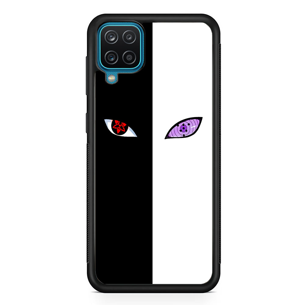 Sharingan Rinnegan Black White Samsung Galaxy A12 Case-Phone Case-Rubber Black (2D Case)-Altracase