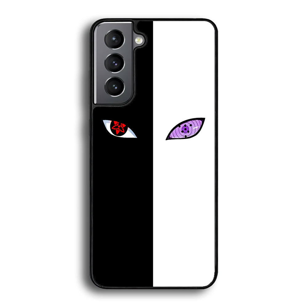 Sharingan Rinnegan Black White Samsung Galaxy S25 Case-Phone Case-Rubber Black (2D Case)-Altracase
