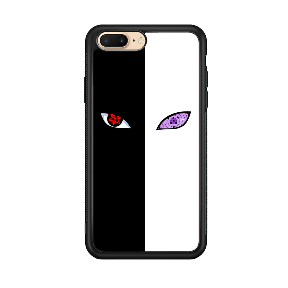 Sharingan Rinnegan Black White iPhone 8 Plus Case-Phone Case-Rubber Black (2D Case)-Altracase