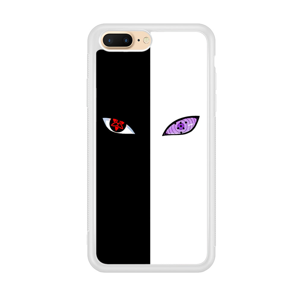 Sharingan Rinnegan Black White iPhone 8 Plus Case-Phone Case-Rubber White (2D Case)-Altracase