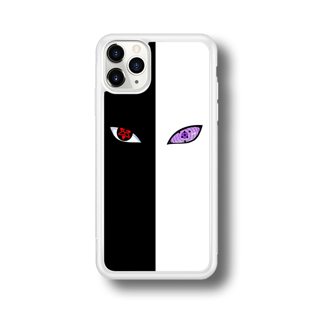 Sharingan Rinnegan Black White iPhone 11 Pro Max Case-Phone Case-Rubber White (2D Case)-Altracase