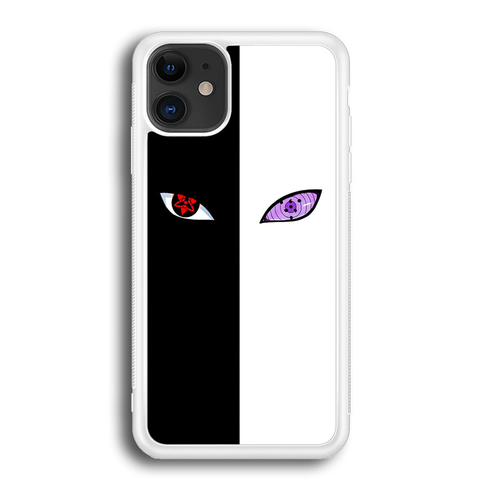 Sharingan Rinnegan Black White iPhone 12 Mini Case-Phone Case-Rubber White (2D Case)-Altracase