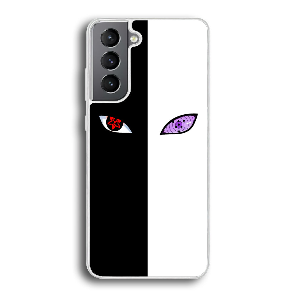 Sharingan Rinnegan Black White Samsung Galaxy S23 Case-Phone Case-Rubber White (2D Case)-Altracase