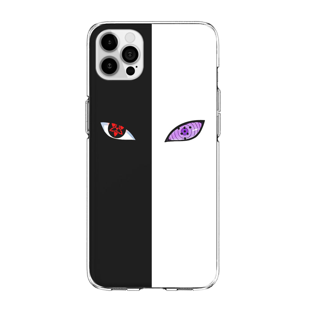 Sharingan Rinnegan Black White iPhone 15 Pro Max Case-Phone Case-Clear Soft Case-Altracase