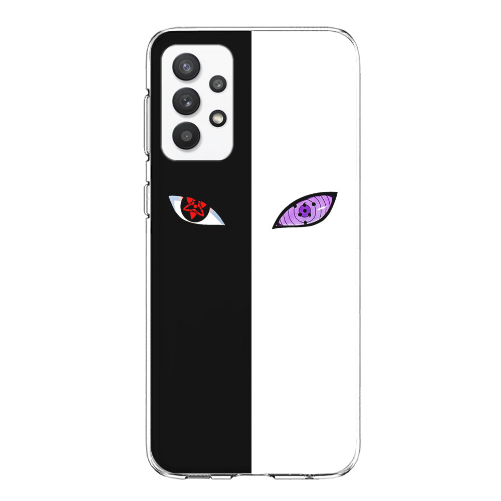 Sharingan Rinnegan Black White Samsung Galaxy A32 Case-Phone Case-Clear Soft Case-Altracase