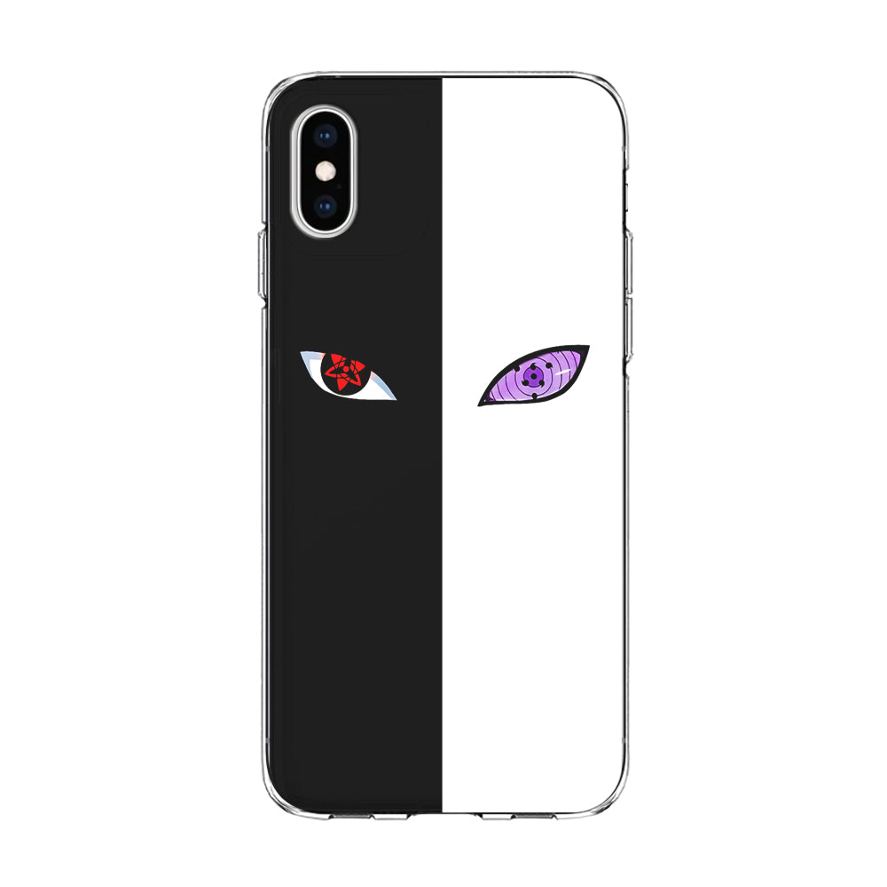 Sharingan Rinnegan Black White iPhone Xs Case-Phone Case-Clear Soft Case-Altracase