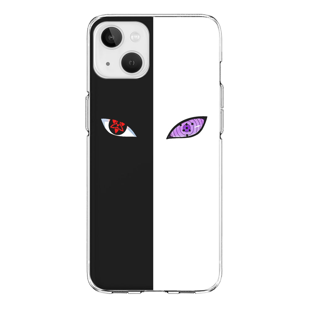 Sharingan Rinnegan Black White iPhone 13 Mini Case-Phone Case-Clear Soft Case-Altracase