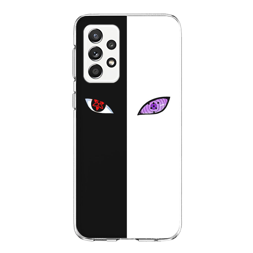 Sharingan Rinnegan Black White Samsung Galaxy A52 Case-Phone Case-Clear Soft Case-Altracase