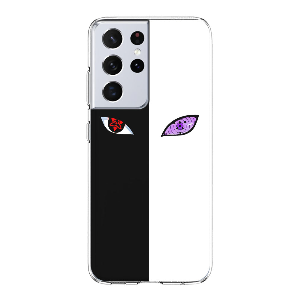 Sharingan Rinnegan Black White Samsung Galaxy S21 Ultra Case-Phone Case-Clear Soft Case-Altracase