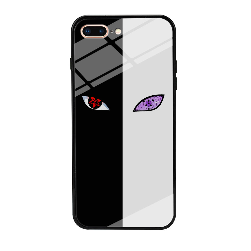 Sharingan Rinnegan Black White iPhone 8 Plus Case-Phone Case-Tempered Glass Case-Altracase