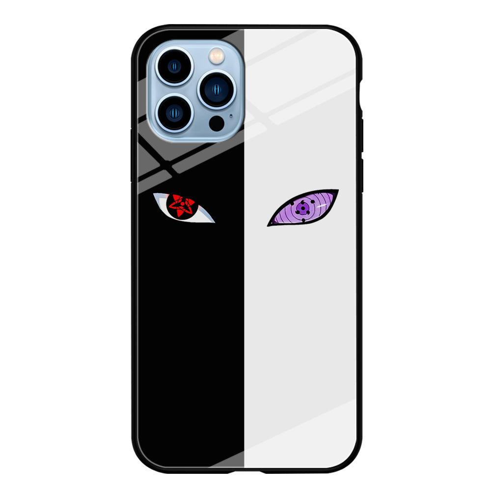 Sharingan Rinnegan Black White iPhone 15 Pro Max Case-Phone Case-Tempered Glass Case-Altracase