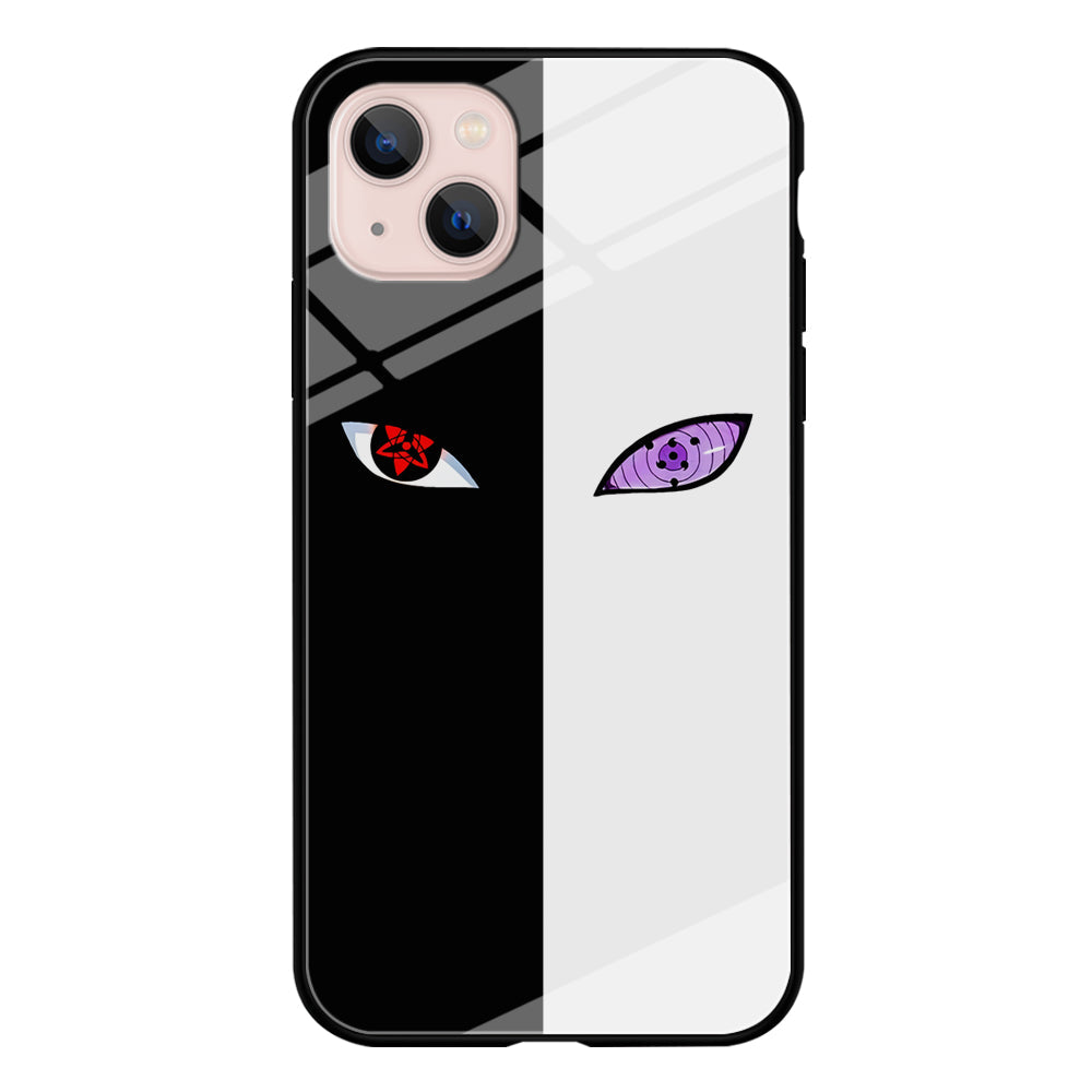 Sharingan Rinnegan Black White iPhone 14 Plus Case-Phone Case-Tempered Glass Case-Altracase