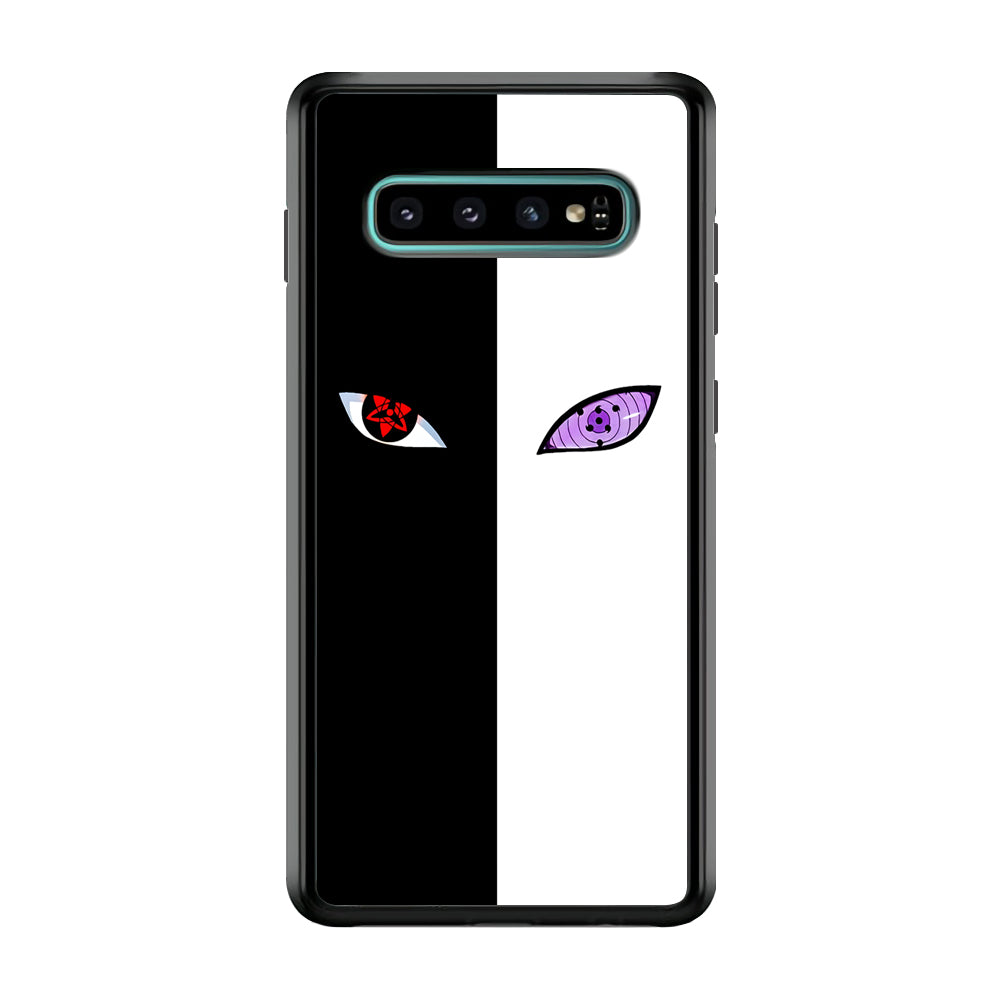 Sharingan Rinnegan Black White Samsung Galaxy S10 Plus Case-Phone Case-Rubber Black (2D Case)-Altracase