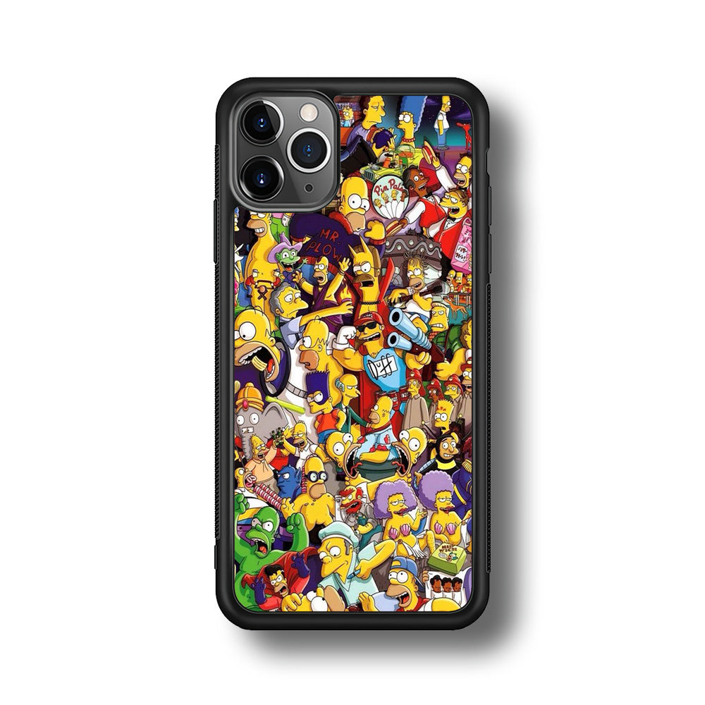 Simpson All Character iPhone 11 Pro Max Case-Phone Case-Rubber Black (2D Case)-Altracase