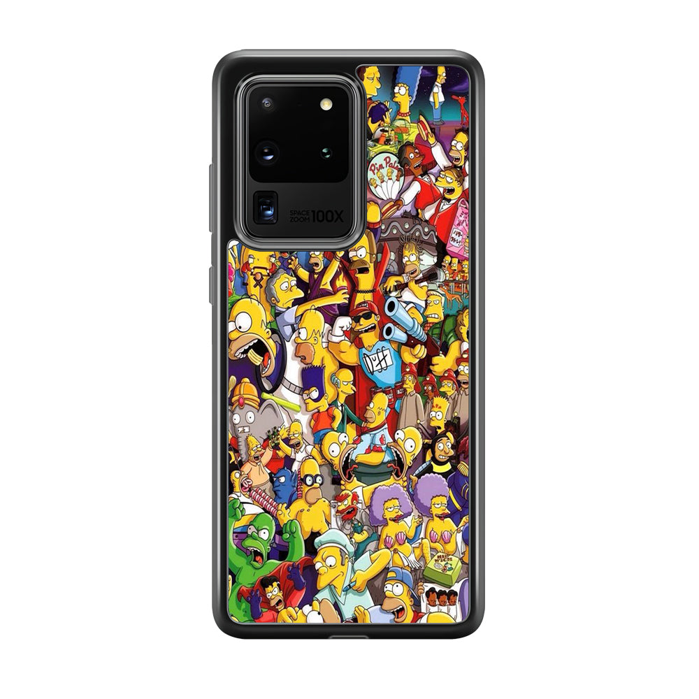 Simpson All Character Samsung Galaxy S20 Ultra Case-Phone Case-Rubber Black (2D Case)-Altracase