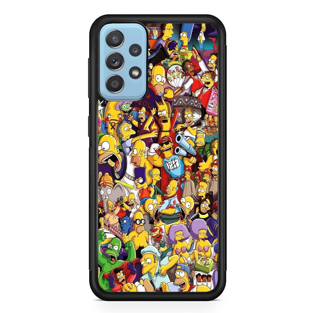 Simpson All Character Samsung Galaxy A52 Case-Phone Case-Rubber Black (2D Case)-Altracase