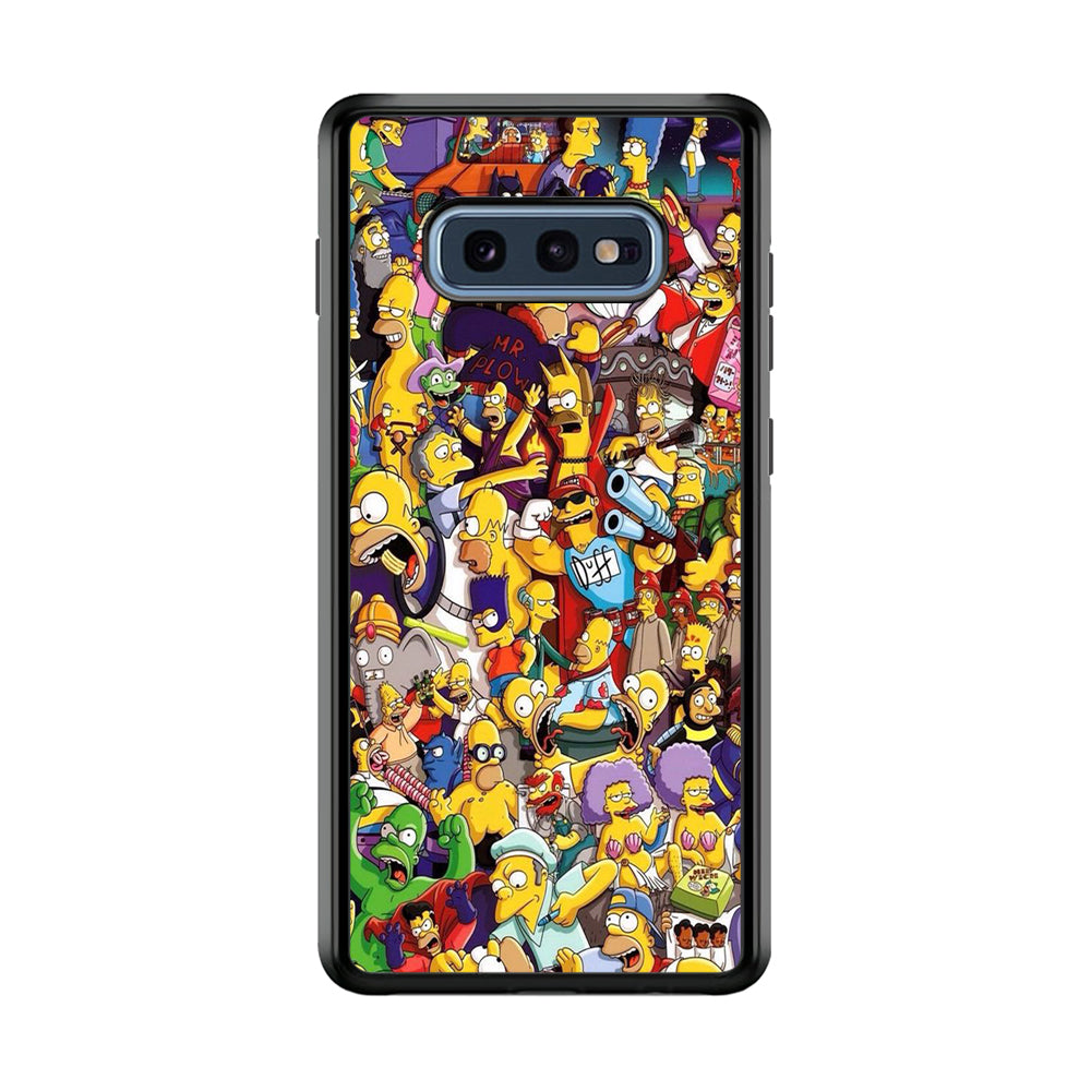 Simpson All Character Samsung Galaxy S10E Case-Phone Case-Rubber Black (2D Case)-Altracase