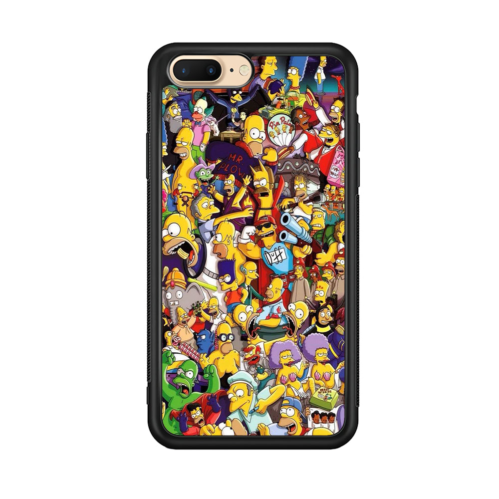 Simpson All Character iPhone 8 Plus Case-Phone Case-Rubber Black (2D Case)-Altracase