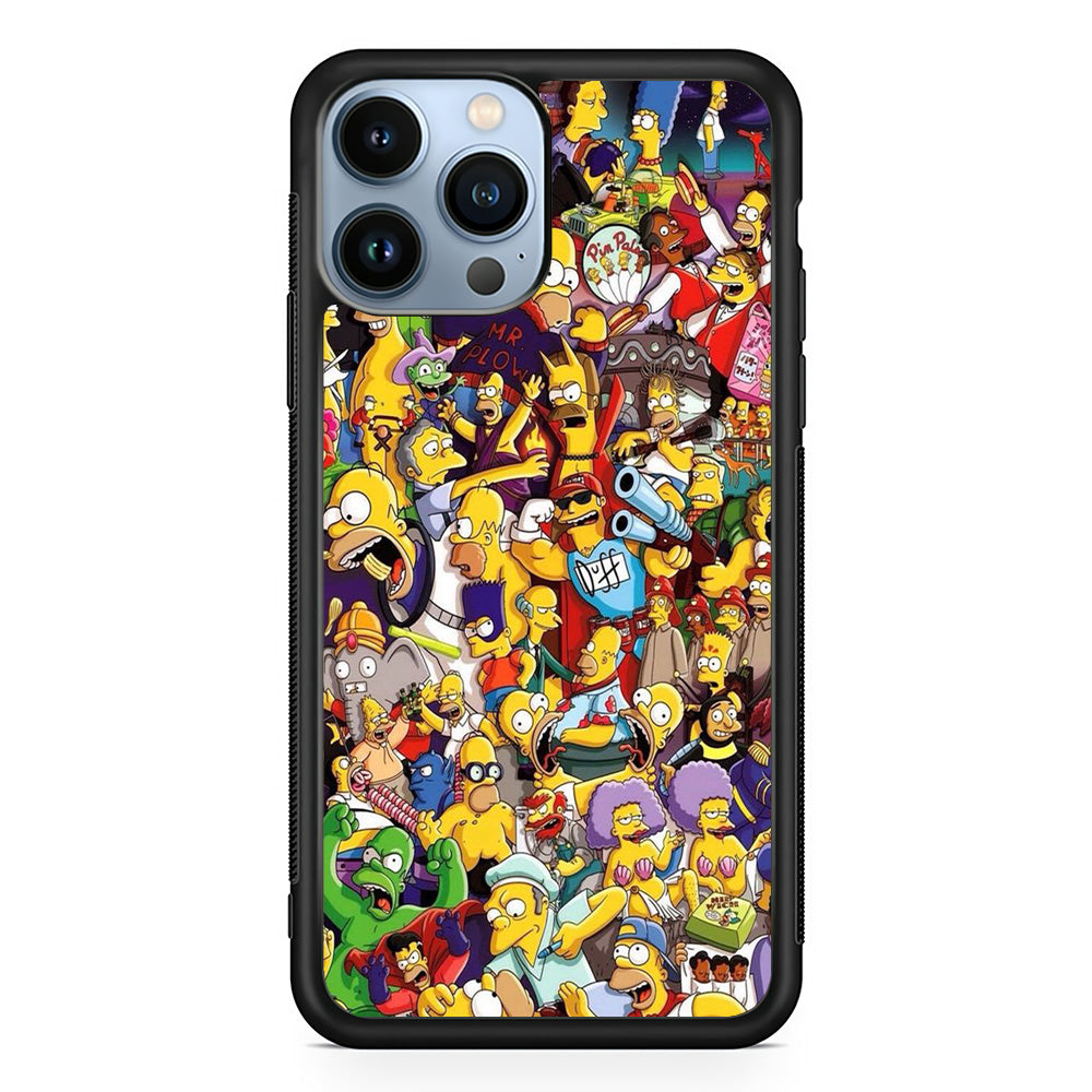 Simpson All Character iPhone 15 Pro Max Case-Phone Case-Rubber Black (2D Case)-Altracase